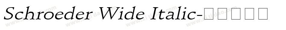 Schroeder Wide Italic字体转换